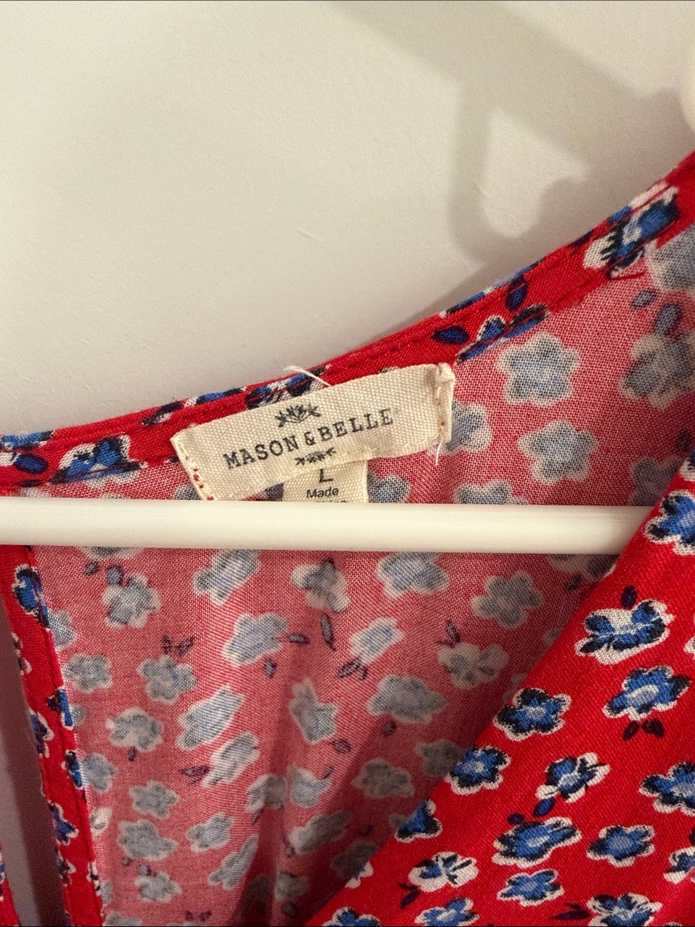 Red Floral V-Neck Button-Front Mini Dress - Picture 3 of 4